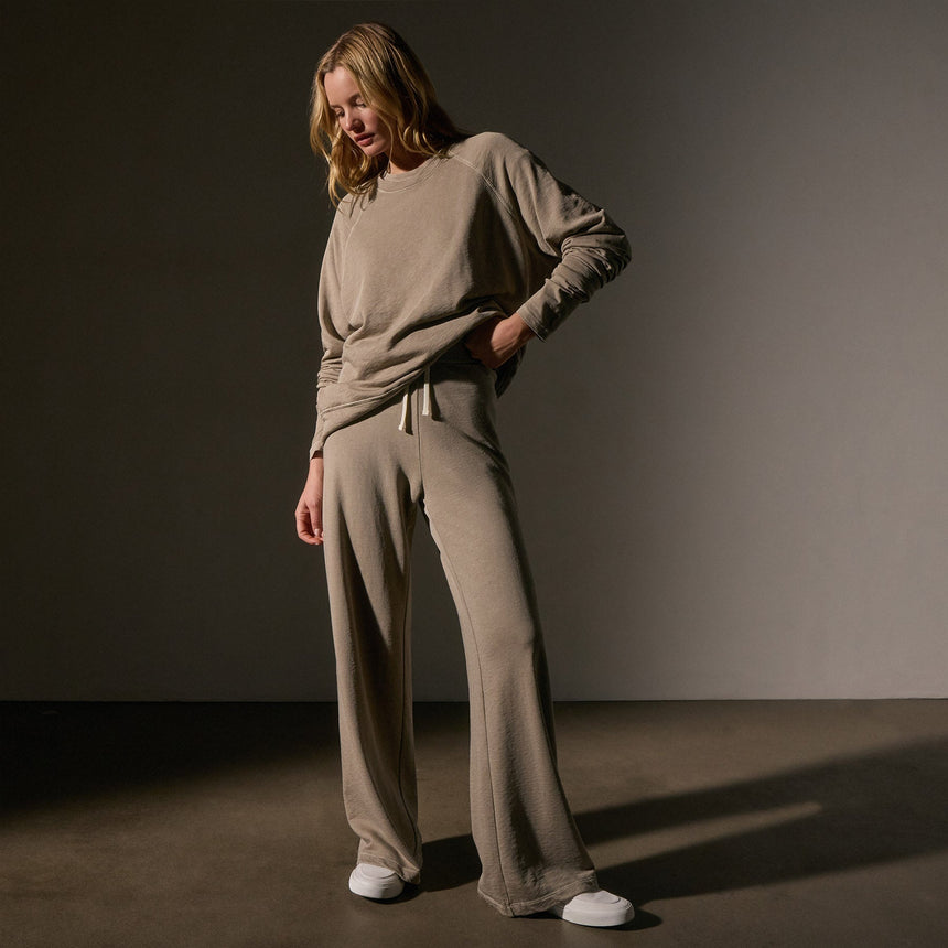 Vintage French Terry Relaxed Sweatshirt  in Overcast Pigment | James Perse Los Angeles