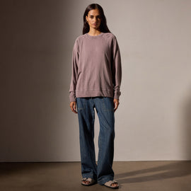 Vintage French Terry Relaxed Sweatshirt in Red Ash Pigment | James Perse Los Angeles