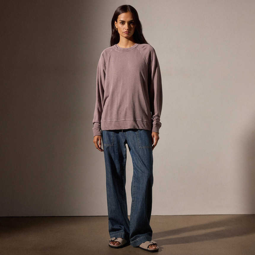 Vintage French Terry Relaxed Sweatshirt in Red Ash Pigment | James Perse Los Angeles