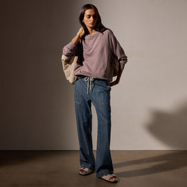 Vintage French Terry Relaxed Sweatshirt in Red Ash Pigment | James Perse Los Angeles