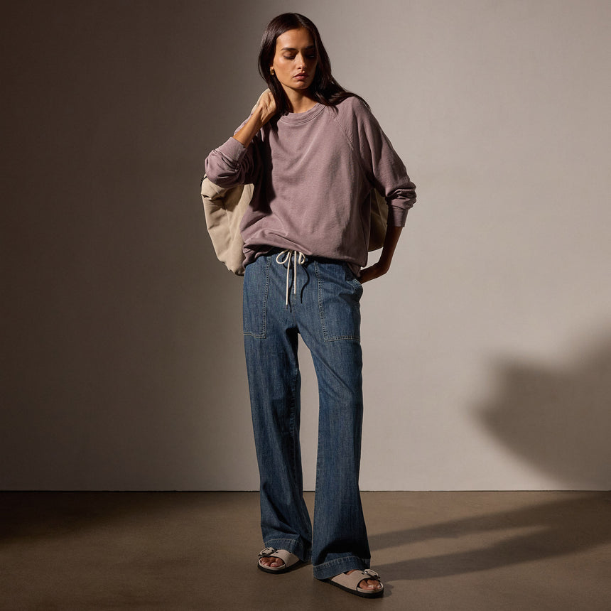 Vintage French Terry Relaxed Sweatshirt in Red Ash Pigment | James Perse Los Angeles