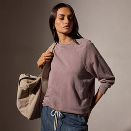 Vintage French Terry Relaxed Sweatshirt in Red Ash Pigment | James Perse Los Angeles