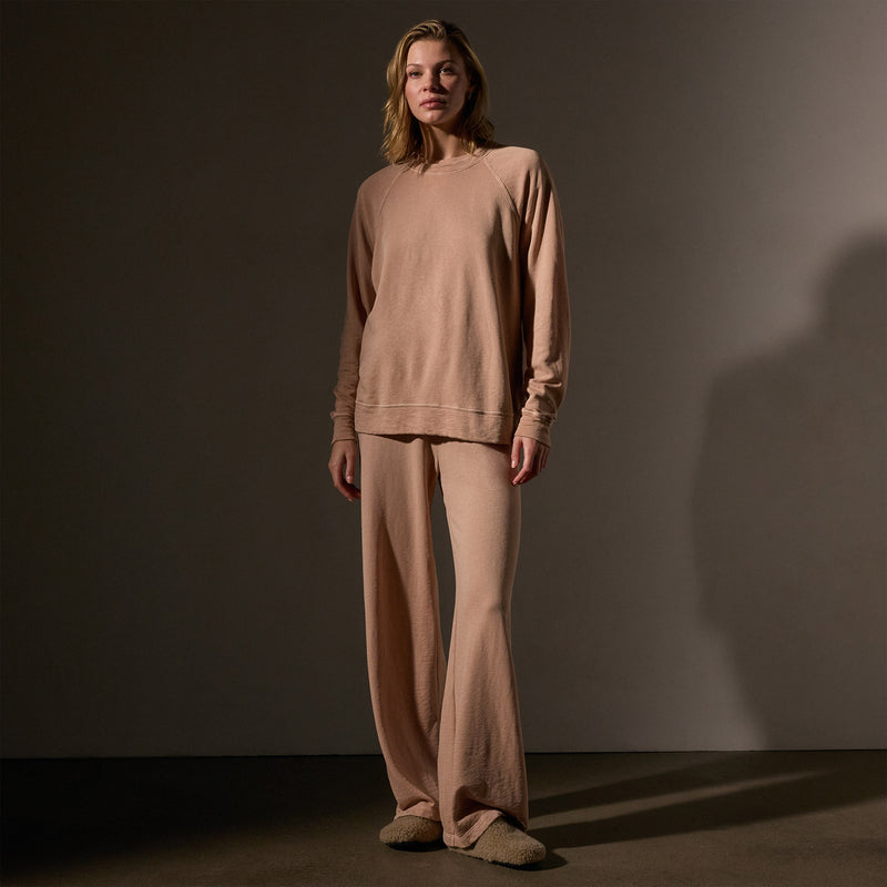 Vintage French Terry Relaxed Sweatshirt in Rose Nude Pigment | James Perse Los Angeles