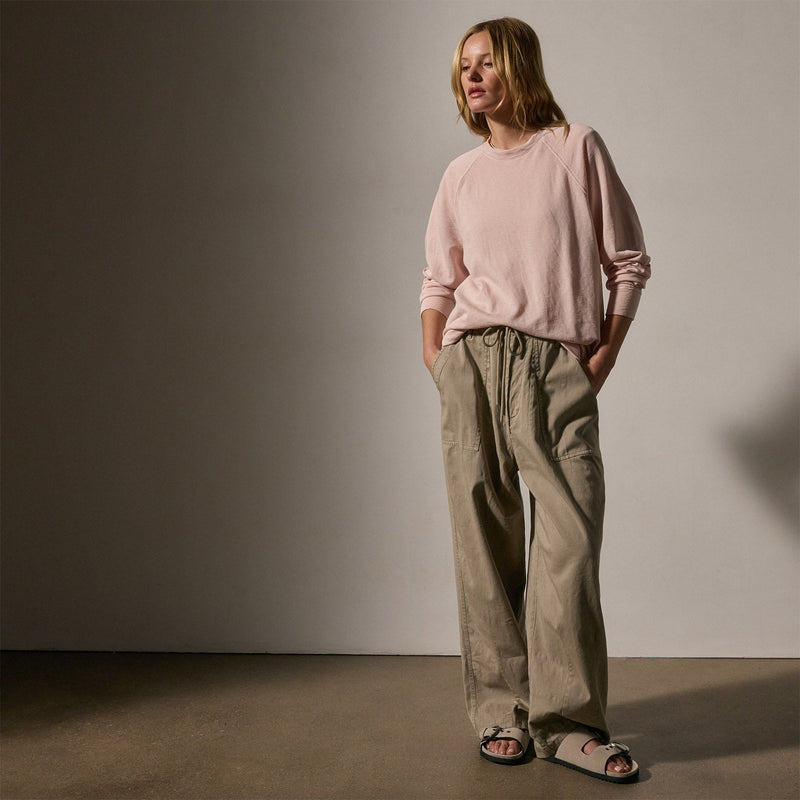 Vintage French Terry Relaxed Sweatshirt in Rosewater Pigment | James Perse Los Angeles