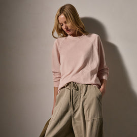 Vintage French Terry Relaxed Sweatshirt in Rosewater Pigment | James Perse Los Angeles