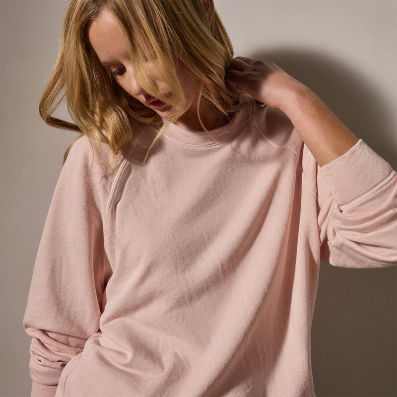 Vintage French Terry Relaxed Sweatshirt in Rosewater Pigment | James Perse Los Angeles