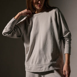 Vintage French Terry Relaxed Sweatshirt in Salt Pigment | James Perse Los Angeles