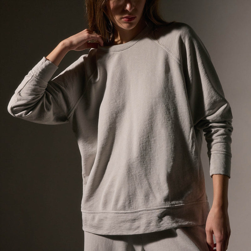 Vintage French Terry Relaxed Sweatshirt in Salt Pigment | James Perse Los Angeles