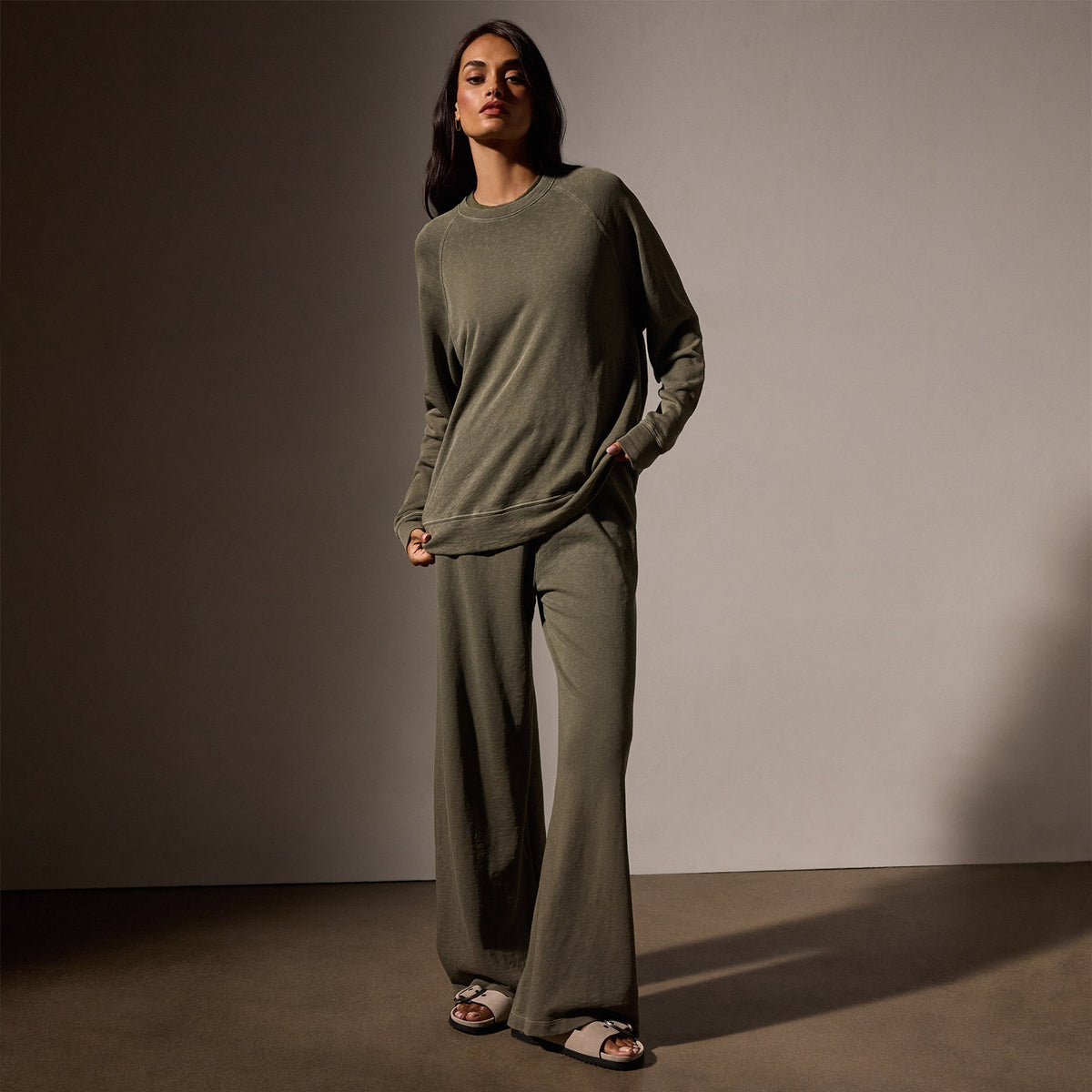 Vintage French Terry Relaxed Sweatshirt in Trooper Pigment | James Perse Los Angeles