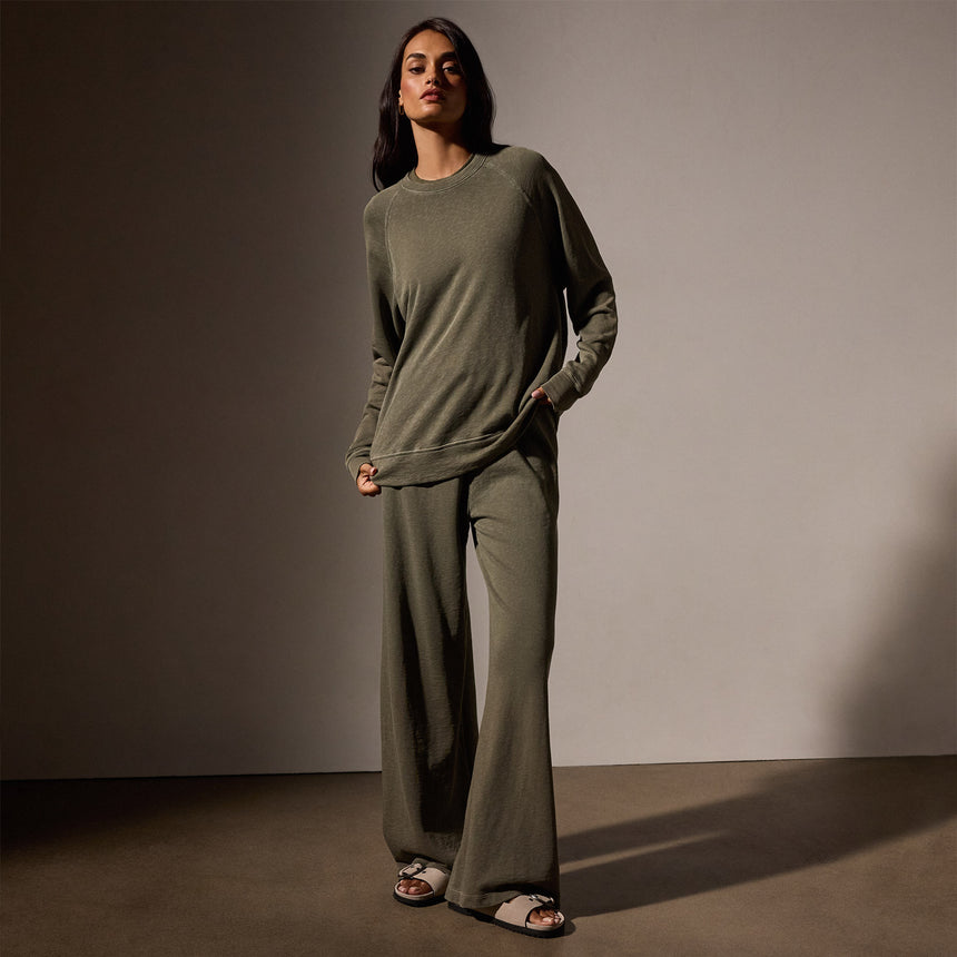 Vintage French Terry Relaxed Sweatshirt in Trooper Pigment | James Perse Los Angeles