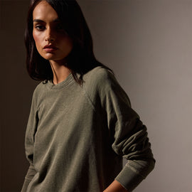 Vintage French Terry Relaxed Sweatshirt in Trooper Pigment | James Perse Los Angeles