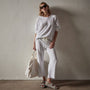 Vintage French Terry Relaxed Sweatshirt in White | James Perse Los Angeles