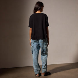 French Terry  Boxy Short Sleeve Tee in Black | James Perse Los Angeles