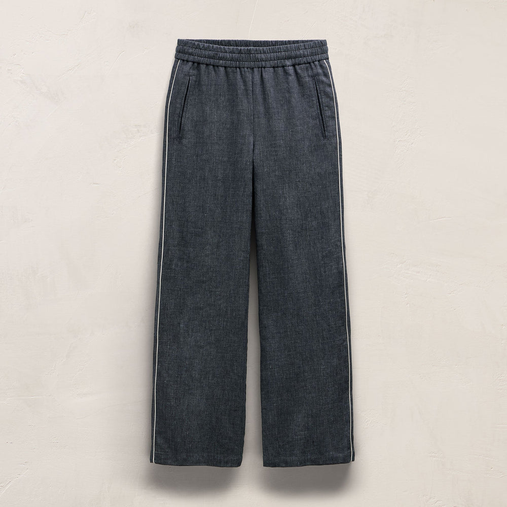 Linen Cotton Track Pant in Heather Navy | James Perse Los Angeles