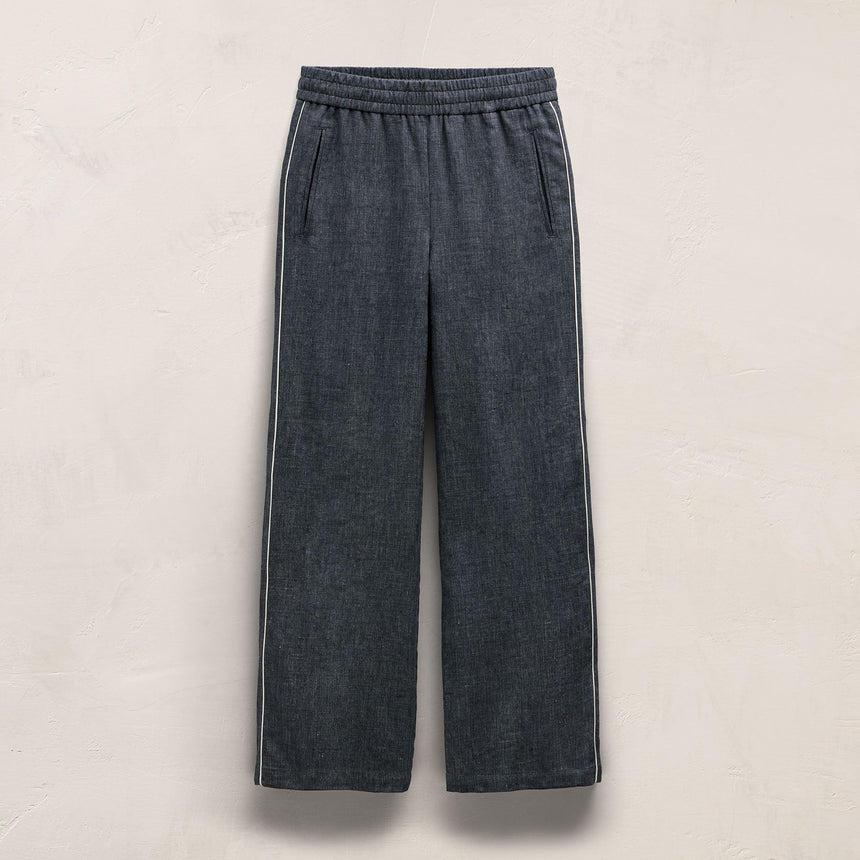 Linen Cotton Track Pant in Heather Navy | James Perse Los Angeles