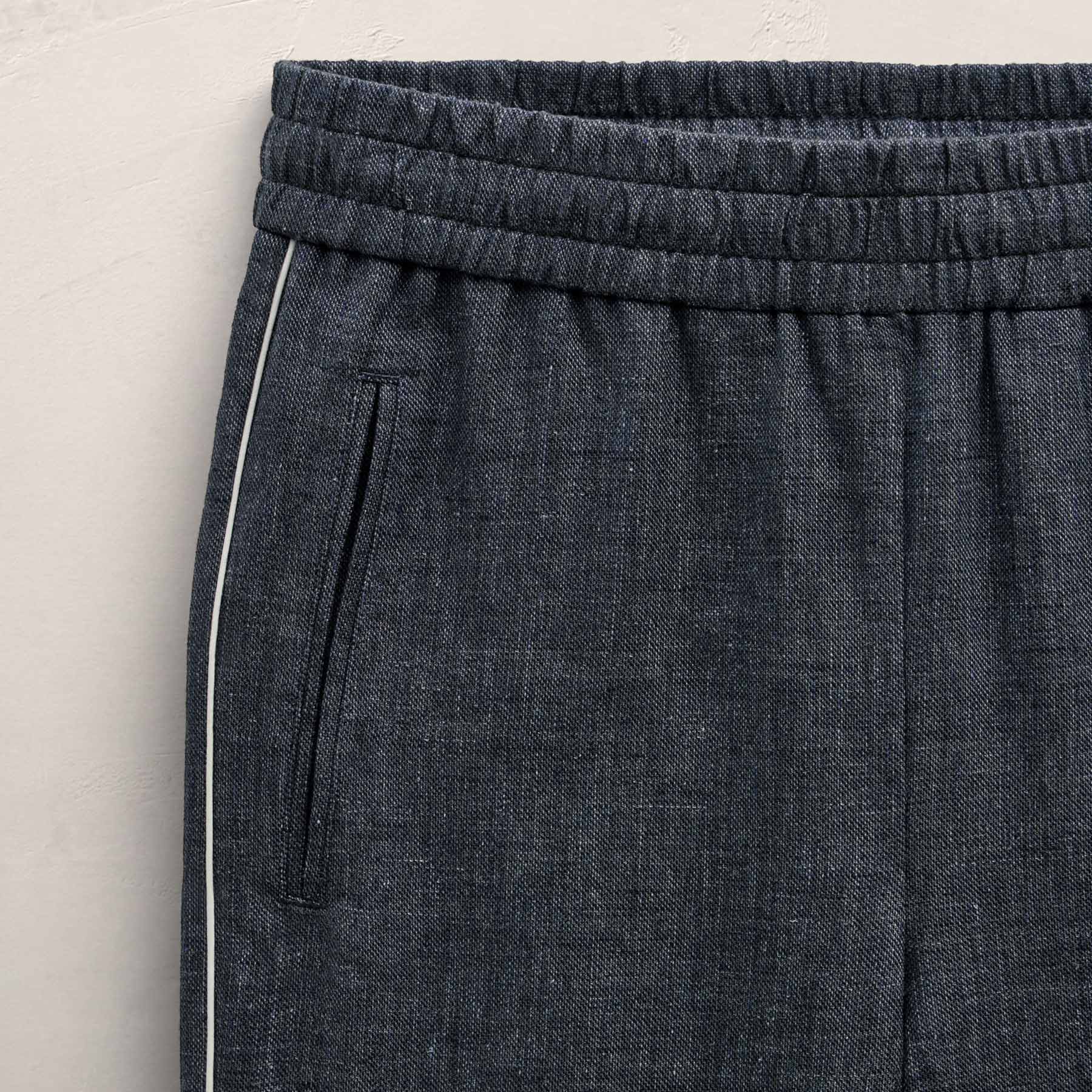 Linen Cotton Track Pant in Heather Navy | James Perse Los Angeles