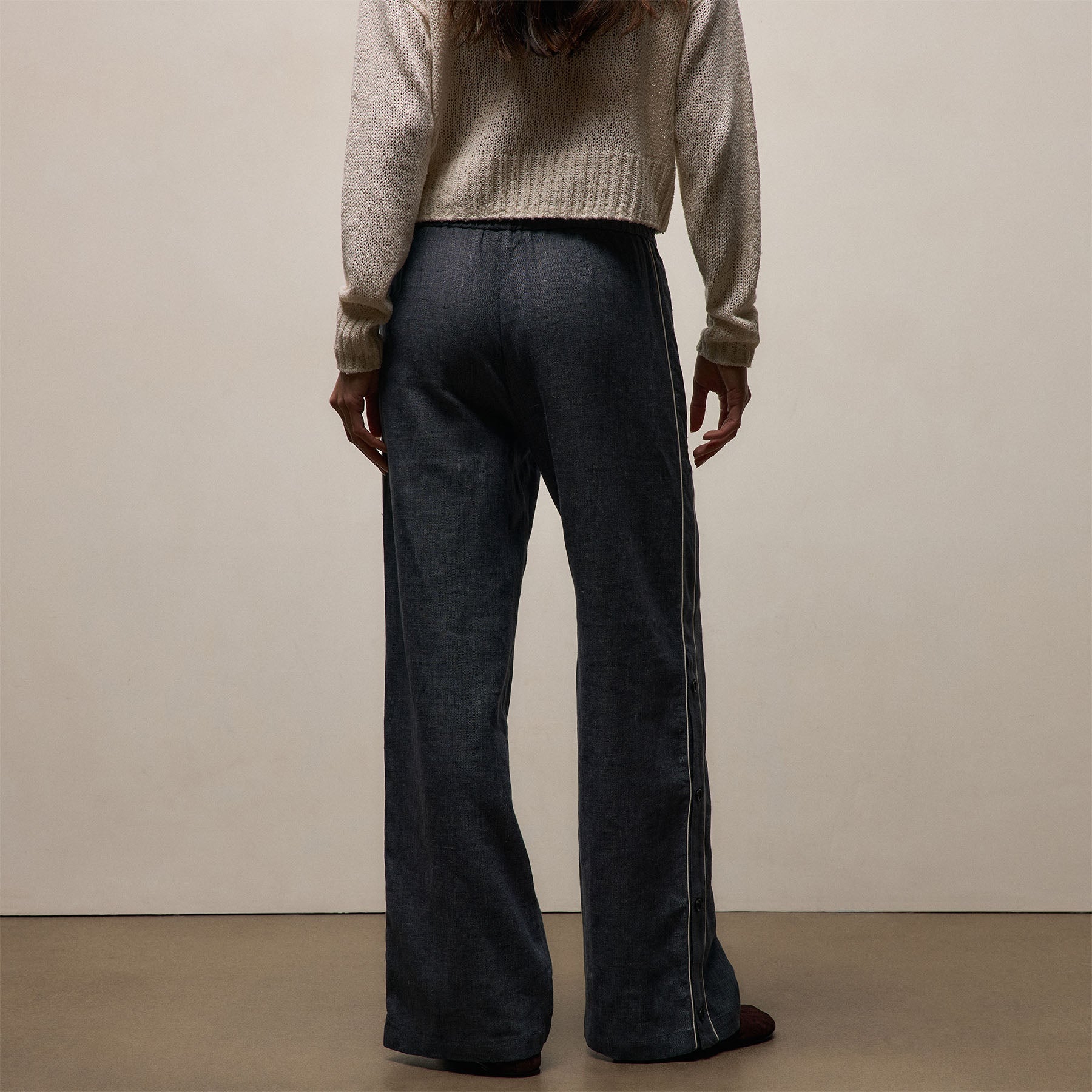 Linen Cotton Track Pant in Heather Navy | James Perse Los Angeles
