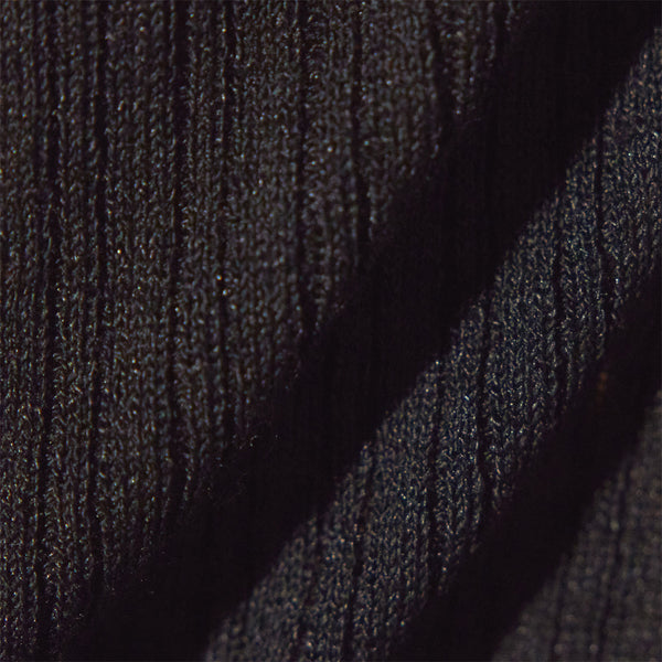 Stretch Linen Ribbed Dress in Black | James Perse Los Angeles