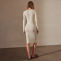 Stretch Linen Ribbed Dress in Canvas | James Perse Los Angeles