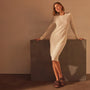 Stretch Linen Ribbed Dress in Canvas | James Perse Los Angeles