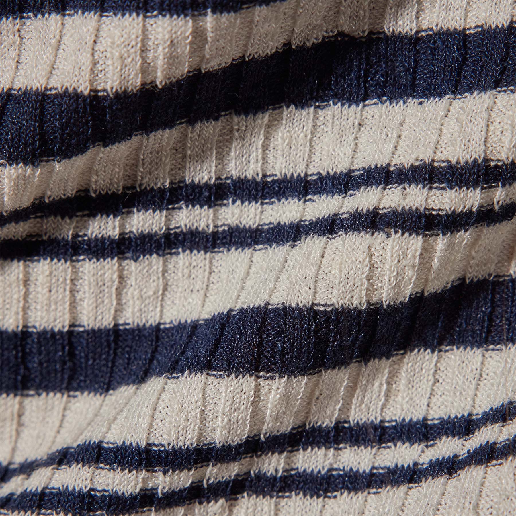 Stretch Linen Ribbed Dress in Canvas/Navy Stripe | James Perse Los Angeles