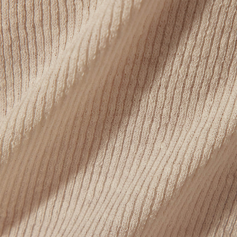 Stretch Linen Ribbed Dress in White/Black | James Perse Los Angeles