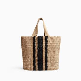 Playa Striped Small Hemp Tote In Natural/Black | James Perse Los Angeles