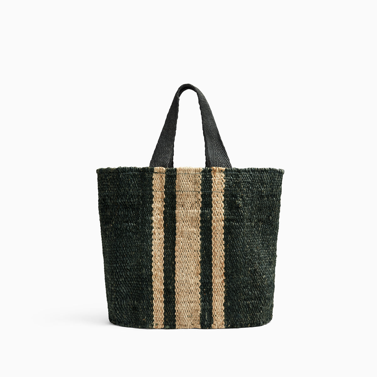 Playa Striped Small Hemp Tote In Petrol Green/Natural | James Perse Los Angeles
