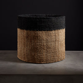 Tipped Jute Basket 21 X 18 - Natural/Black | James Perse Los Angeles