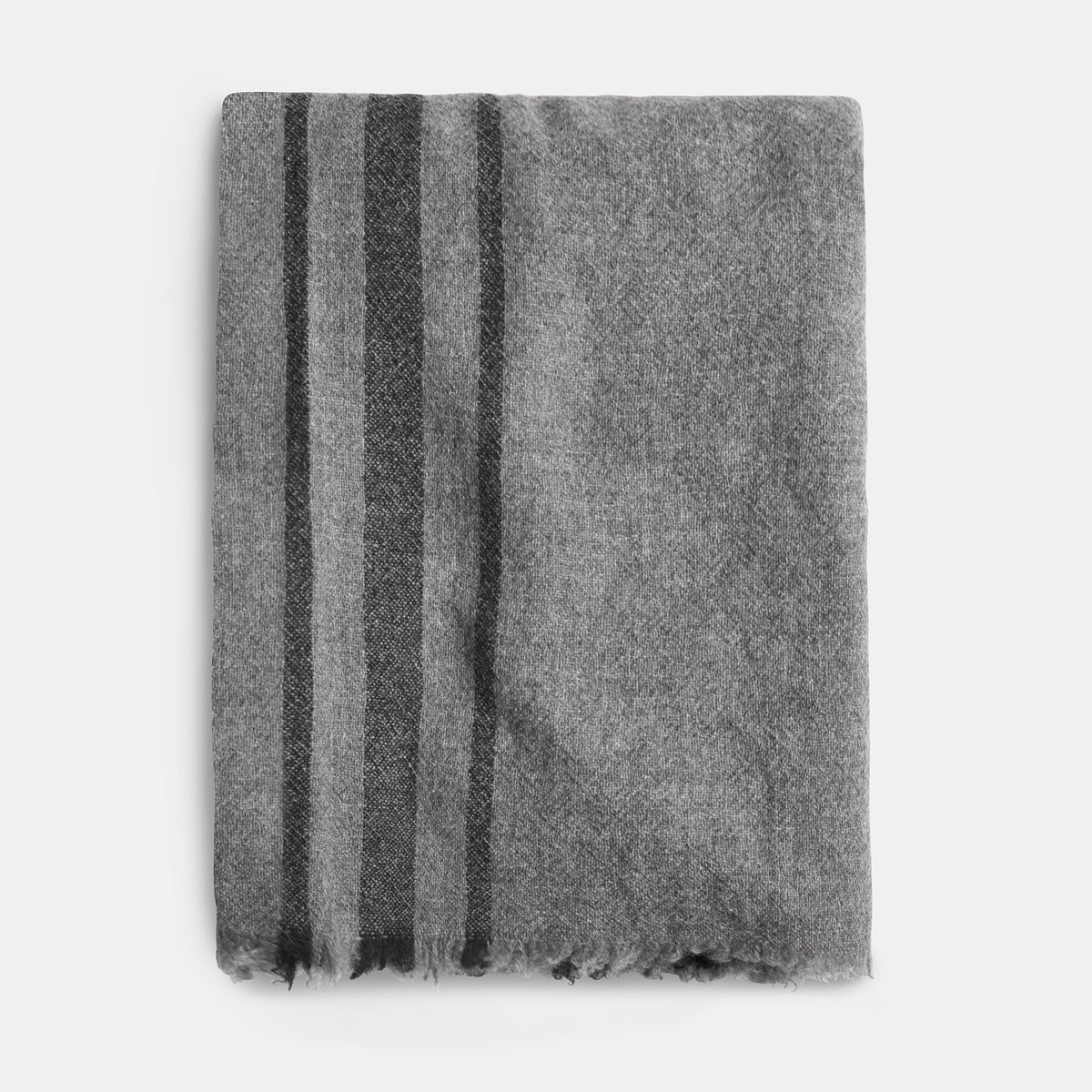 Sarti Cashmere Striped Scarf In Flannel/Black | James Perse Los Angeles