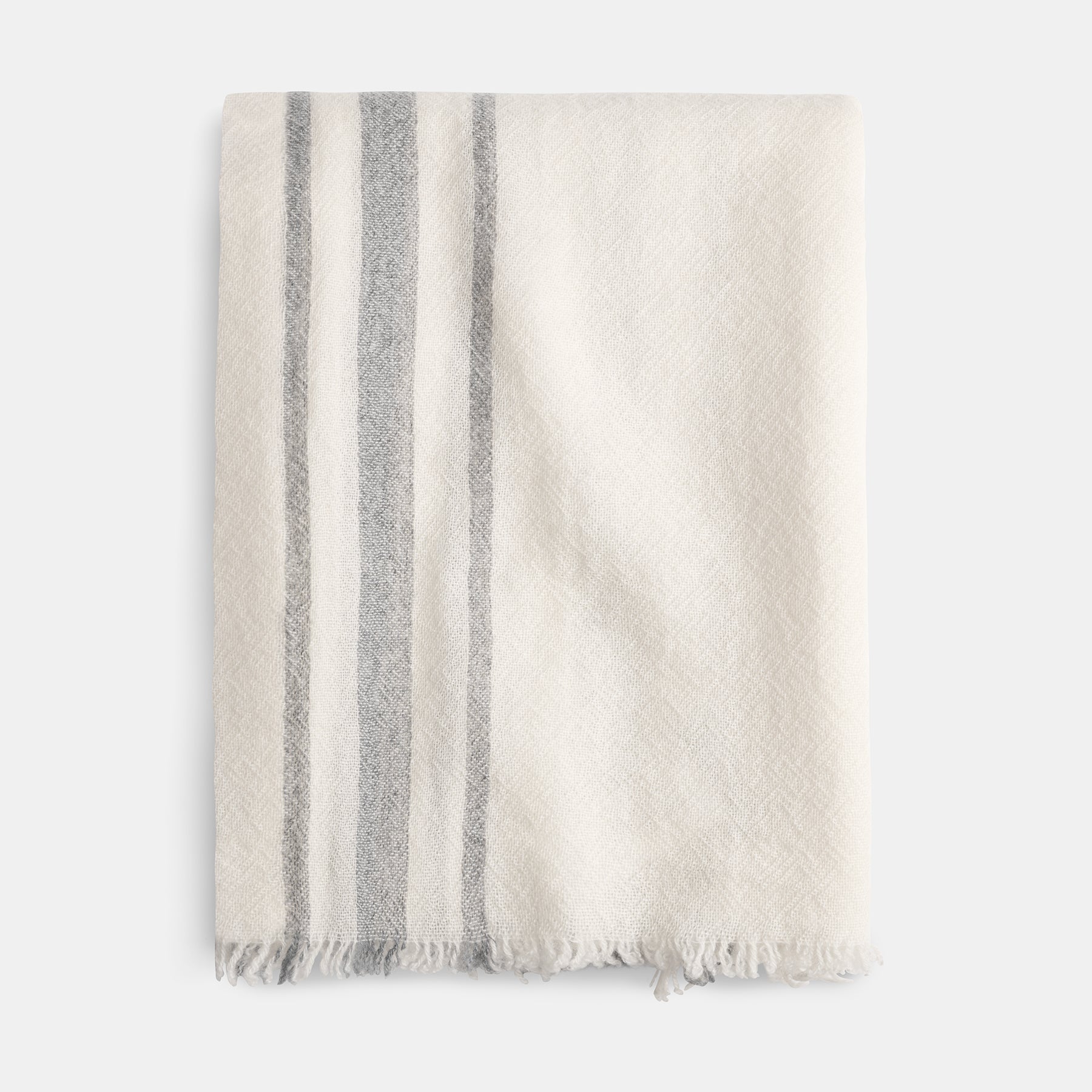 Sarti Cashmere Striped Scarf In Ivory/Flannel | James Perse Los Angeles