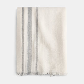 Sarti Cashmere Striped Scarf In Ivory/Flannel | James Perse Los Angeles