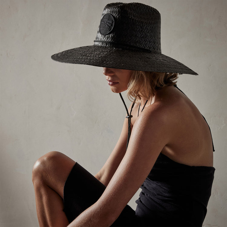 Hecho Noir Sun Hat in Black | James Perse Los Angeles