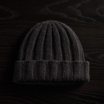 100% Cashmere Beanie Hat, Scarf & Gloves Set Dark Grey