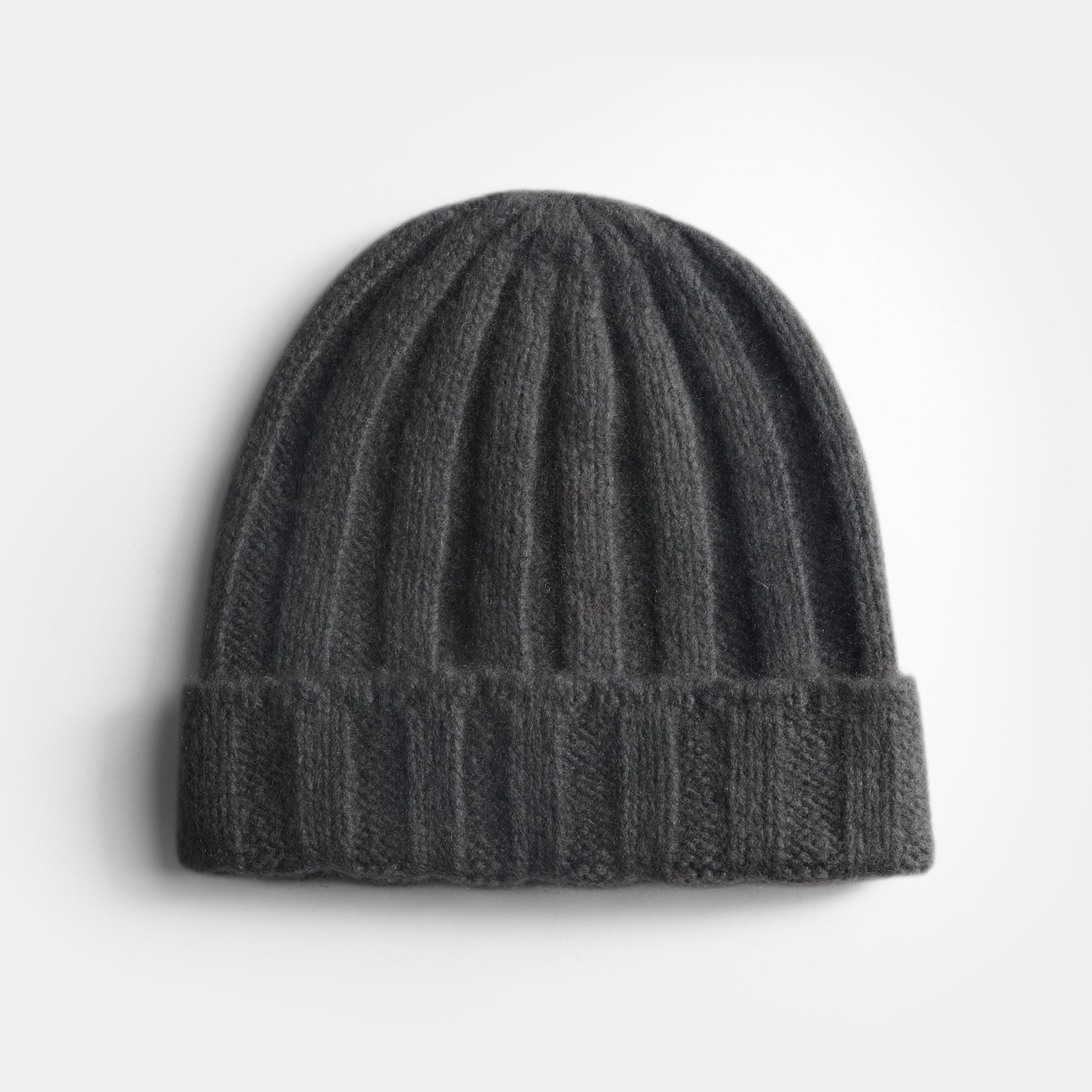 Ribbed Cashmere Beanie - Muddy Green | James Perse Los Angeles