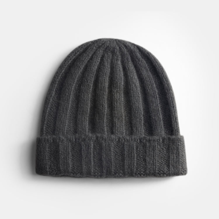 Ribbed Cashmere Beanie In Muddy Green | James Perse Los Angeles