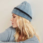 Dip Dye Cashmere Beanie in Dusty Sky/Navy | James Perse Los Angeles
