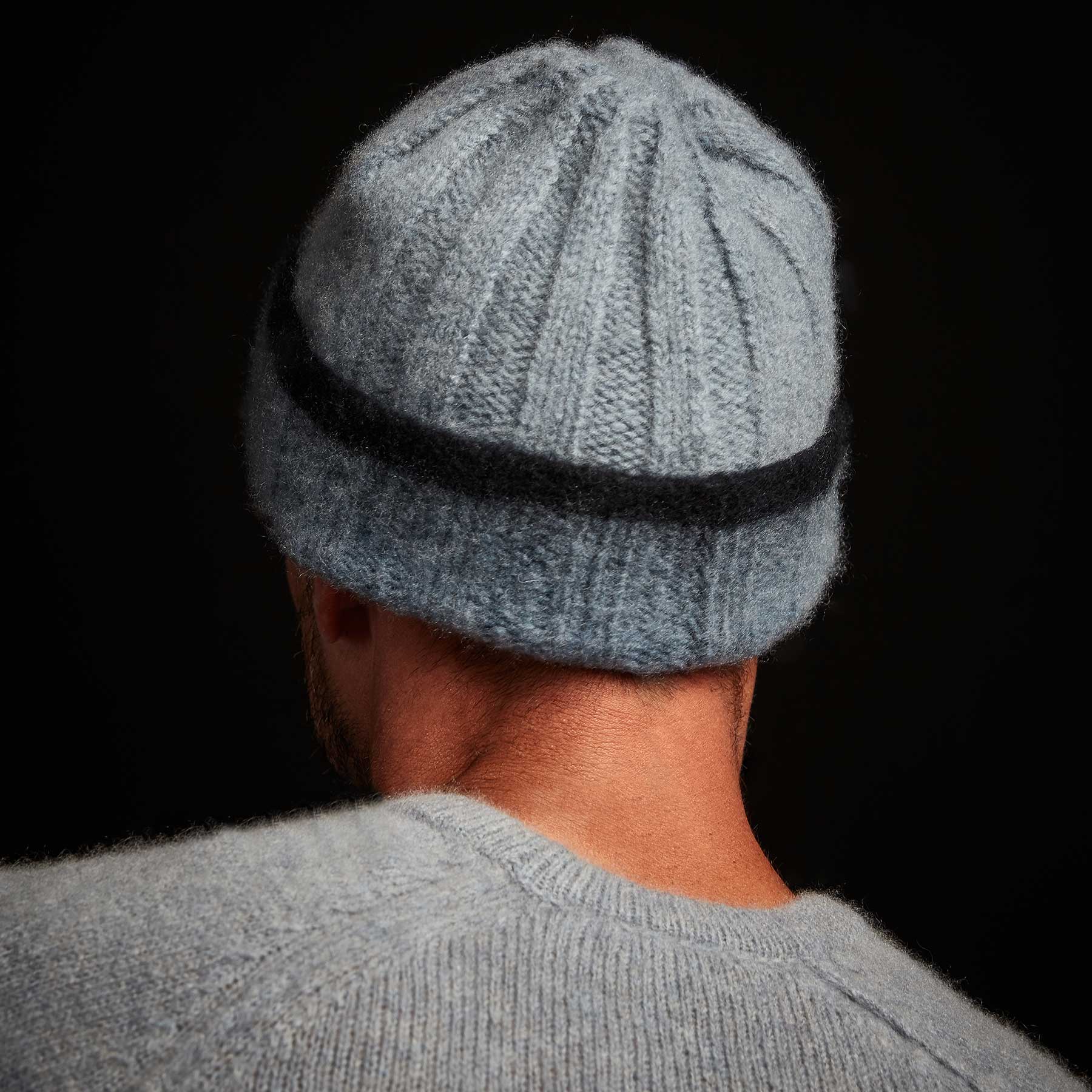 Dip Dye Cashmere Beanie - Dusty Sky/Navy | James Perse Los Angeles
