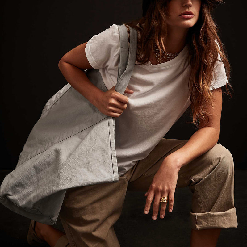 Large Canvas Tote In Arctic | James Perse Los Angeles