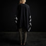 Recycled Cashmere Striped Poncho in Black | James Perse Los Angeles