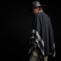 Recycled Cashmere Striped Poncho in Black | James Perse Los Angeles