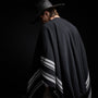Recycled Cashmere Striped Poncho in Black | James Perse Los Angeles