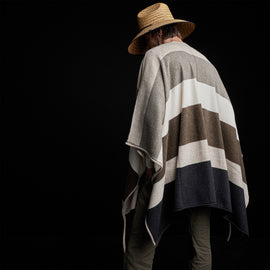 Cashmere Multi Striped Poncho in Beige Mix | James Perse Los Angeles / Mens