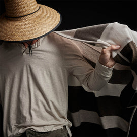 Cashmere Multi Striped Poncho in Beige Mix | James Perse Los Angeles / Mens