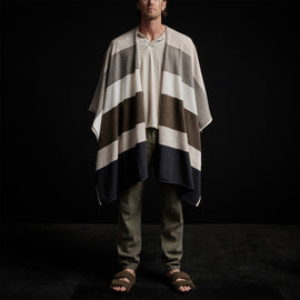 Cashmere Multi Striped Poncho in Beige Mix | James Perse Los Angeles / Mens