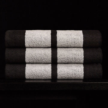 Double Stripe Beach Towel - White/Black
