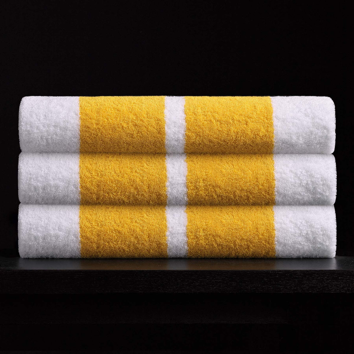 double stripe beach towel white crocus yellow atd0181 | James Perse Los Angeles 