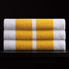 double stripe beach towel white crocus yellow atd0181 | James Perse Los Angeles 