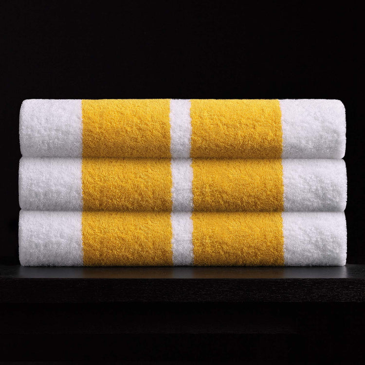 double stripe beach towel white crocus yellow atd0181 | James Perse Los Angeles 