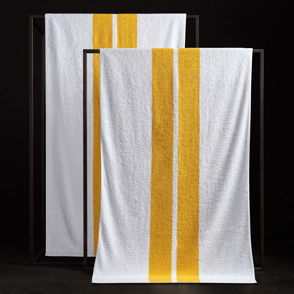 double stripe beach towel white crocus yellow atd0181 | James Perse Los Angeles 